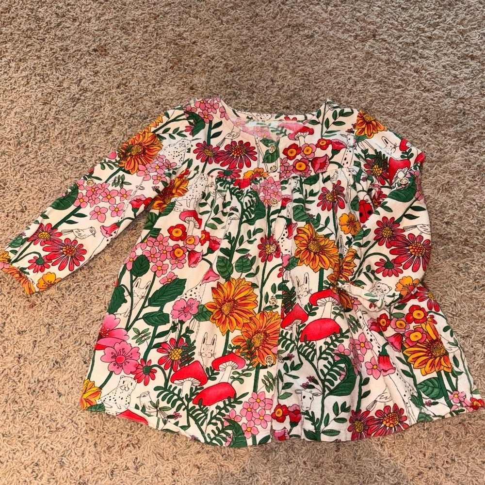 Floral/Animal Long Sleeve Kids Blouse/Tunic - 4T 100% Cotton​​ - Picture 2 of 11
